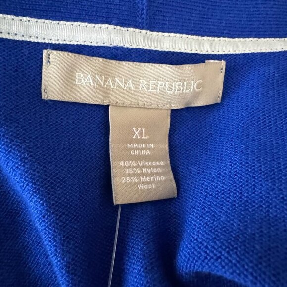 Banana Republic Rib Easy Open womens cardigan sweater size XL royal blue NWT - Picture 7 of 8